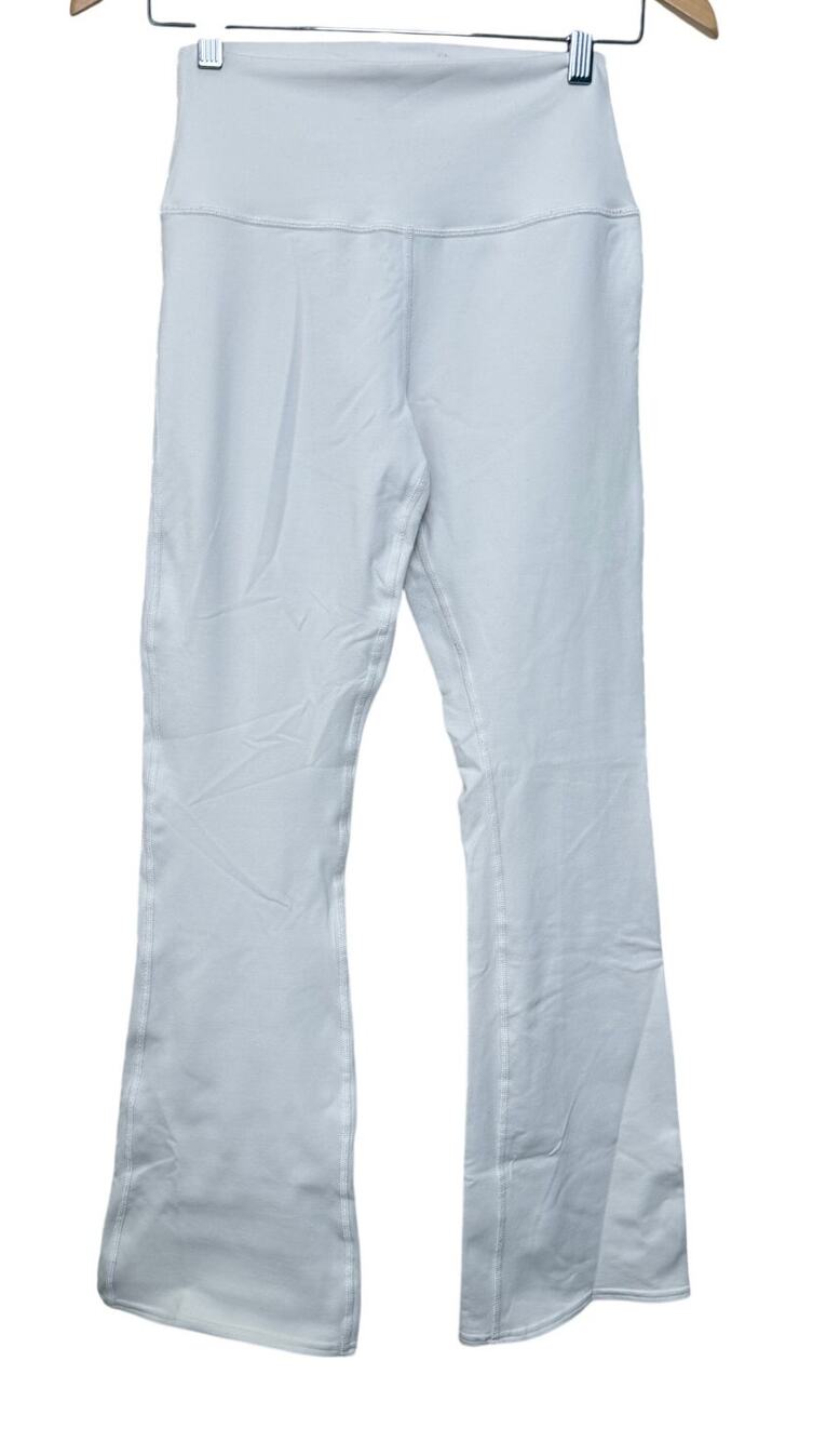 Alo White High Rise Flared Leggings Small Athleisure Loungewear Minimalist Basic